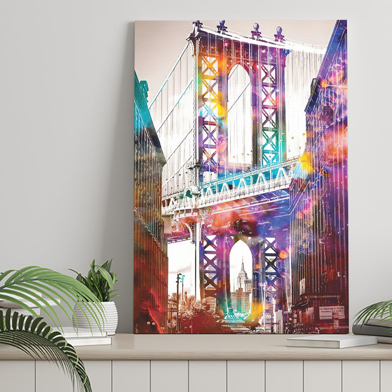 Time Travel At The Brooklyn Bridge Canvas Wall Art - Canvas Prints, Prints for Sale, Canvas Painting, Canvas On Sale