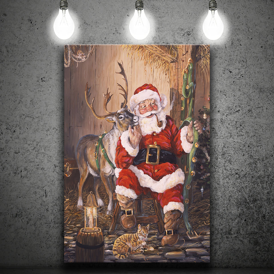 Time to Go Santa Claus Canvas Xmas Prints Wall Art - Painting Canvas, Home Wall Decor, Canvas Gift, Prints for Sale