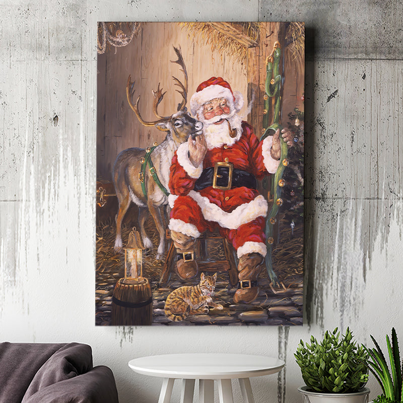 Time to Go Santa Claus Canvas Xmas Prints Wall Art - Painting Canvas, Home Wall Decor, Canvas Gift, Prints for Sale