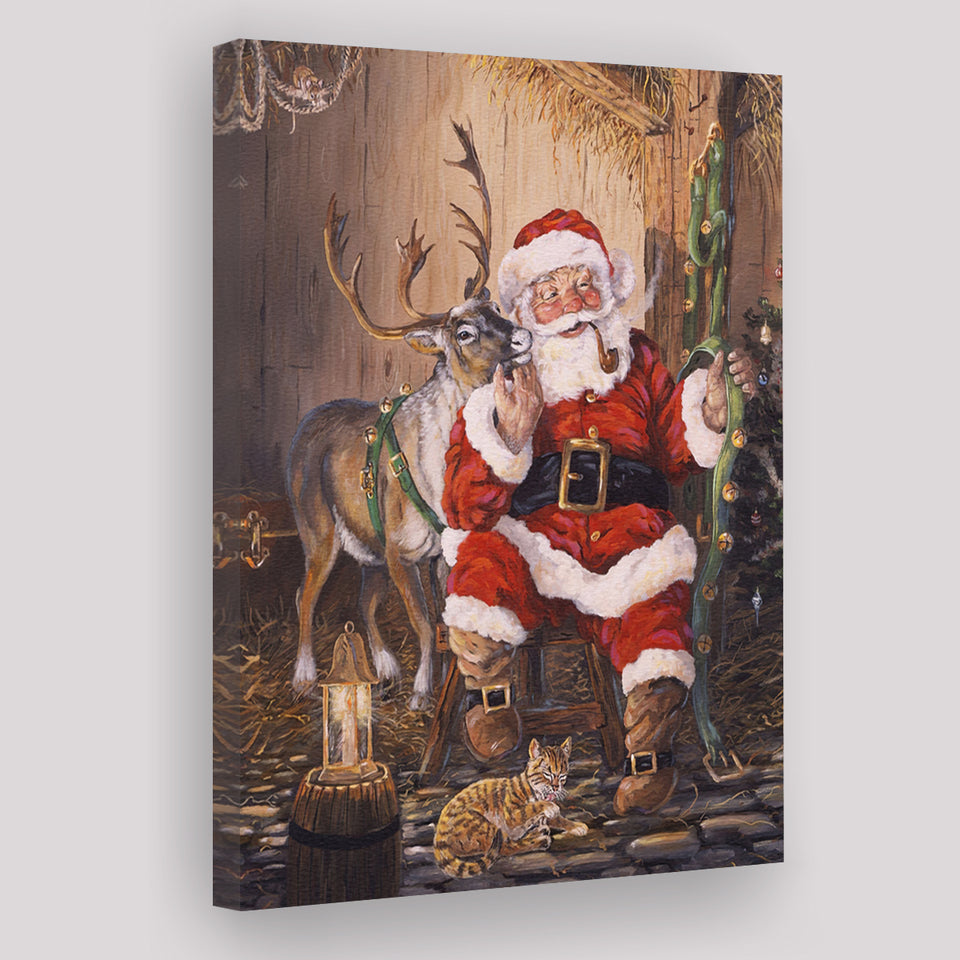 Time to Go Santa Claus Canvas Xmas Prints Wall Art - Painting Canvas, Home Wall Decor, Canvas Gift, Prints for Sale