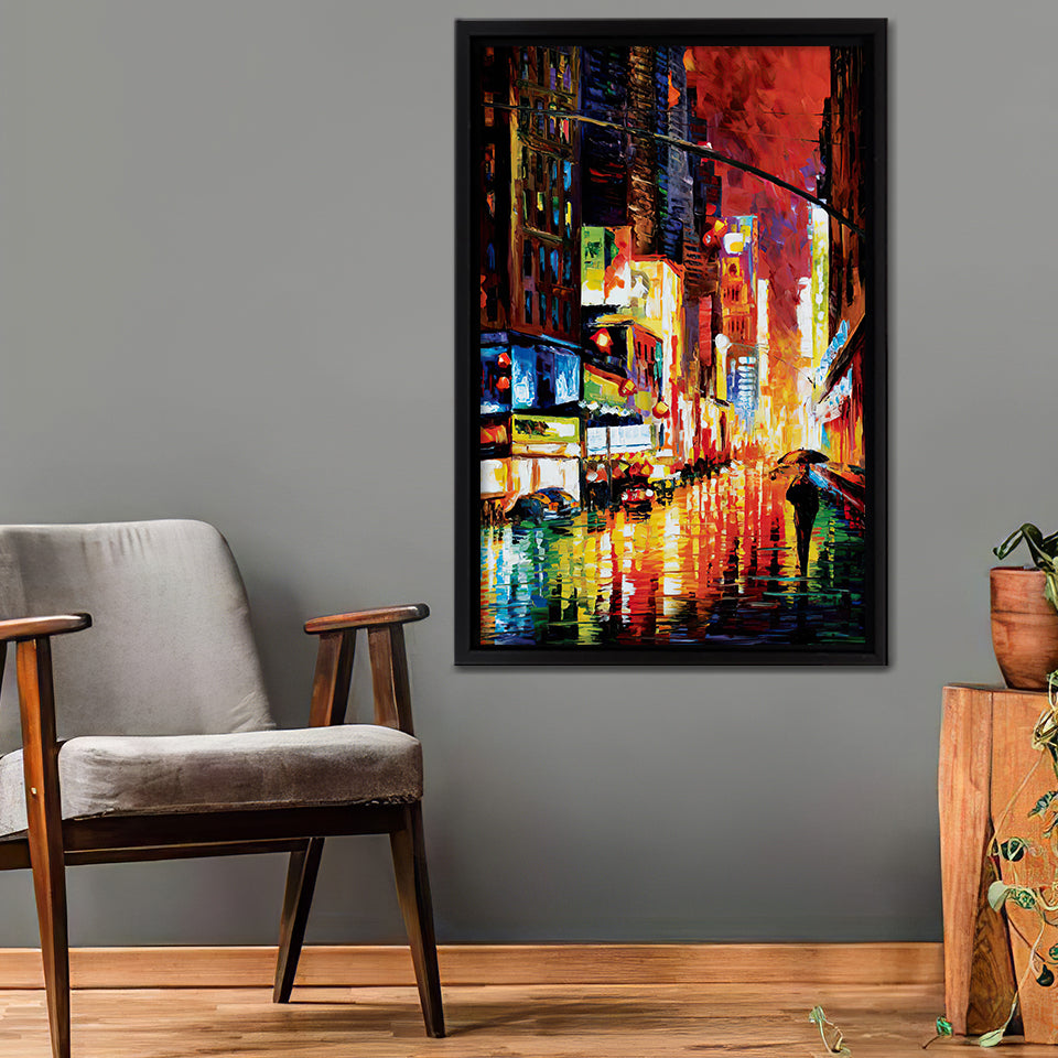 Times Square Canvas Wall Art - Framed Art, Framed Canvas, Painting Canvas