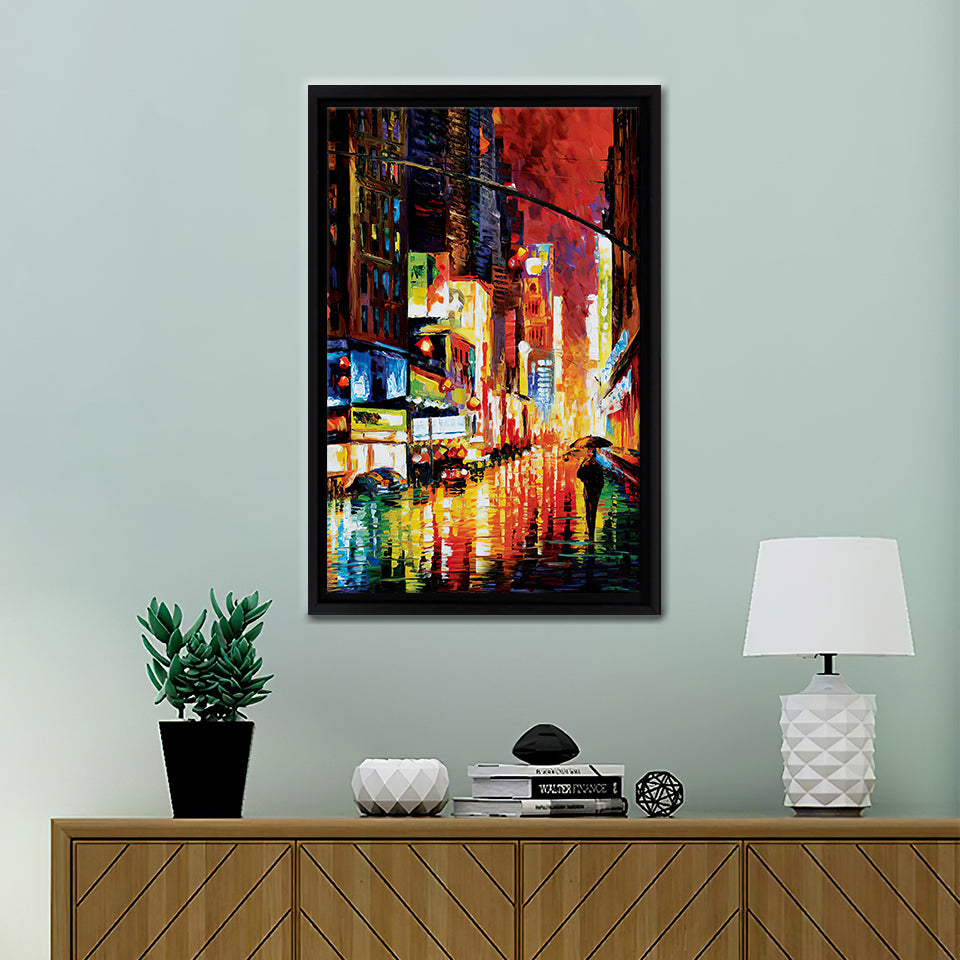Times Square Canvas Wall Art - Framed Art, Framed Canvas, Painting Canvas