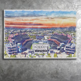 Titans Football Stadium Nissan Stadium Watercolor, Sport Art Prints Fan Gift, Canvas Prints Wall Art Decor