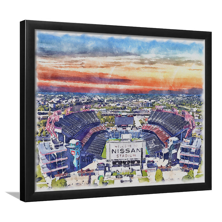 Titans Football Stadium Nissan Stadium Watercolor, Sport Prints Fan Gift, Framed Art Prints Wall Art Decor
