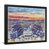 Titans Football Stadium Nissan Stadium Watercolor, Sport Prints Fan Gift, Framed Art Prints Wall Art Decor