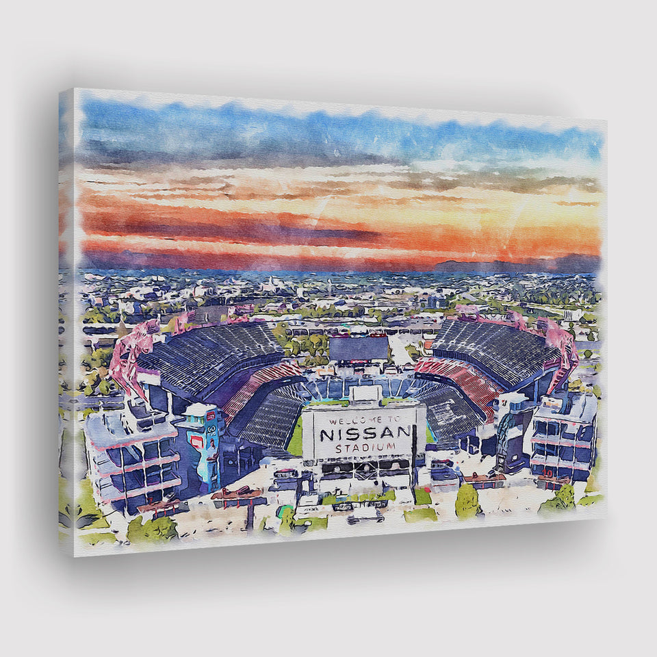 Titans Football Stadium Nissan Stadium Watercolor, Sport Art Prints Fan Gift, Canvas Prints Wall Art Decor