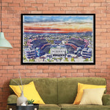 Titans Football Stadium Nissan Stadium Watercolor, Sport Prints Fan Gift, Framed Art Prints Wall Art Decor