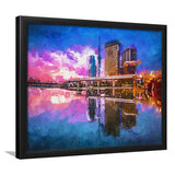 Tokyo Japan Skyline On Sumida River City Art Watercolor Framed Art Prints Wall Art Decor,Framed Picture