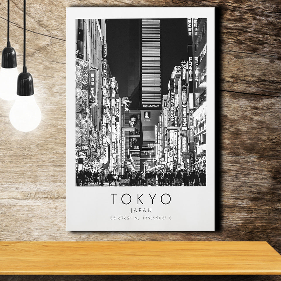 Tokyo, Japan Black And White Art Canvas Prints Wall Art Home Decor