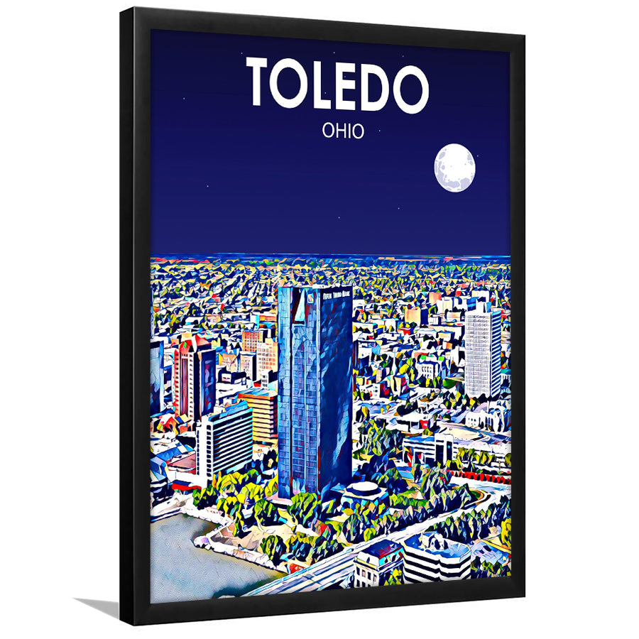 Toledo OH Art V1, City Art Print, Framed Art Print Wall Art Home Decor, Framed Picture