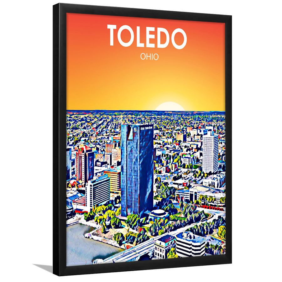 Toledo OH Art, City Art Print, Framed Art Print Wall Art Home Decor, Framed Picture