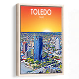 Toledo OH Art, Large Canvas, Framed Canvas Print Wall Art Home Decor, Floating Frame