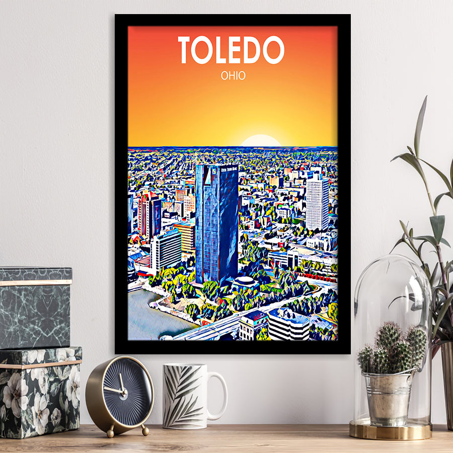 Toledo OH Art, City Art Print, Framed Art Print Wall Art Home Decor, Framed Picture