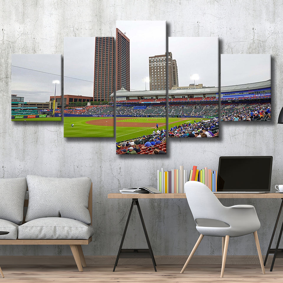 Toronto Blue Jays Stadium Canvas Prints Sahlen Field Wall Art,Multi Panels,Sport Stadium Art Prints, Fan Gift