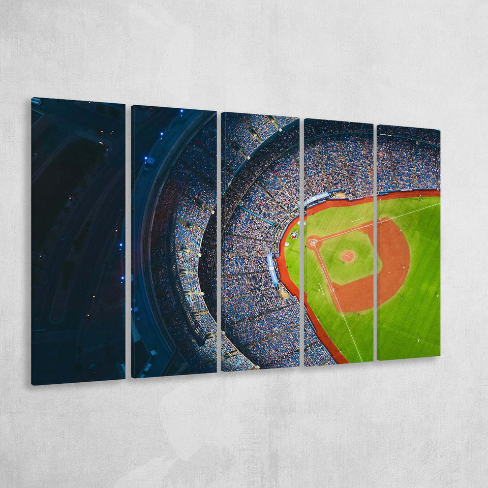 Toronto Bluejays Stadium Canvas Prints Rogers Centre Wall Art Aerial,Multi Panels B,Sport Stadium Art Prints, Fan Gift
