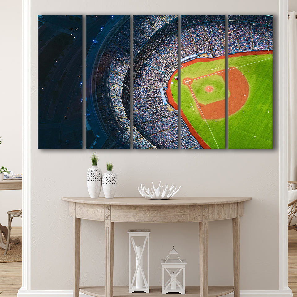 Toronto Bluejays Stadium Canvas Prints Rogers Centre Wall Art Aerial,Multi Panels B,Sport Stadium Art Prints, Fan Gift