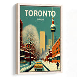 Toronto Canada Retro Art Print, Large Canvas, Framed Canvas Print Wall Art Home Decor, Floating Frame