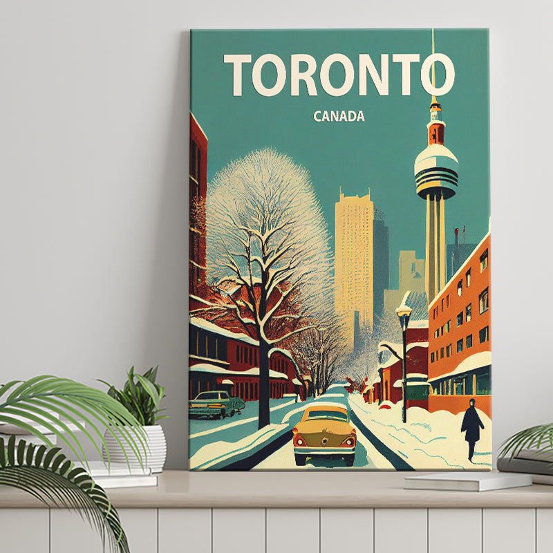 Toronto Canada Retro Art Print ,City Art Print, Large Canvas, Canvas Print Wall Art Home Decor