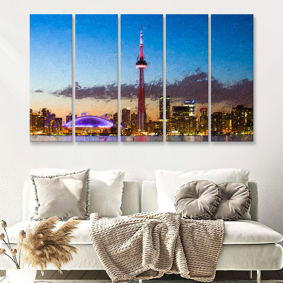 Toronto City 5 Piece B Canvas Prints Wall Art Decor - Painting Canvas, Multi Panels