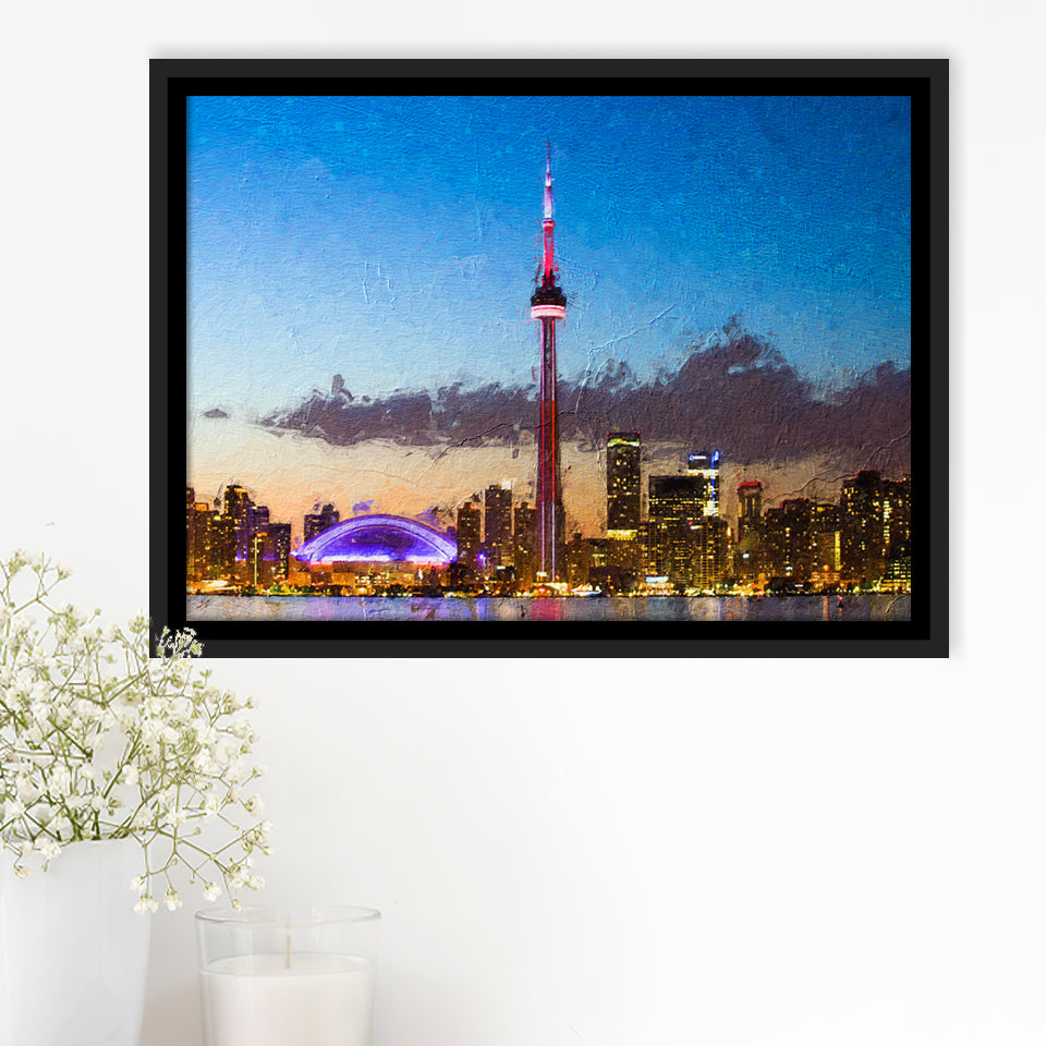 Toronto City Framed Canvas Prints Wall Art Decor - Paiting Canvas, Art Prints, Floating Frame
