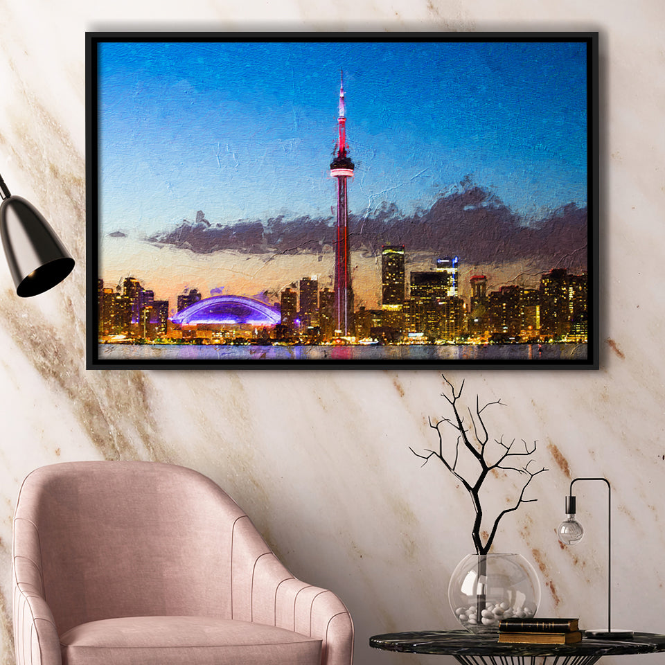 Toronto City Framed Canvas Prints Wall Art Decor - Paiting Canvas, Art Prints, Floating Frame