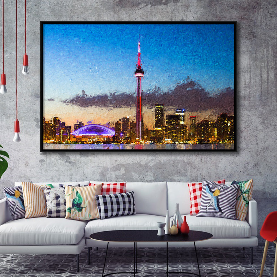 Toronto City Framed Canvas Prints Wall Art Decor - Paiting Canvas, Art Prints, Floating Frame