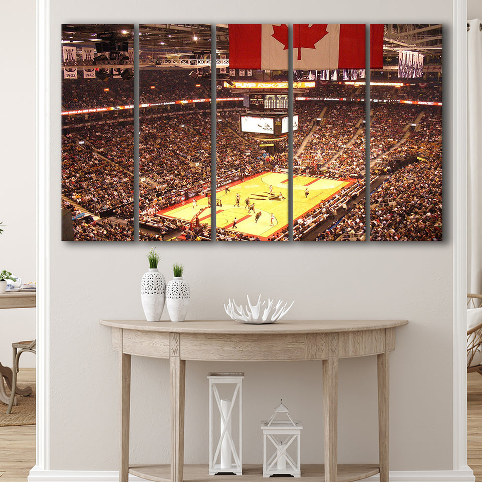Toronto Raptors Stadium Canvas Prints Scotiabank Arena Wall Art,Multi Panels B,Sport Stadium Art Prints, Fan Gift