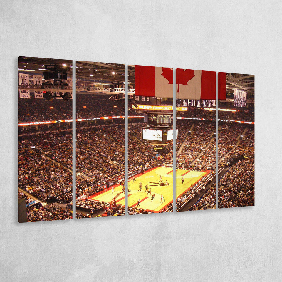 Toronto Raptors Stadium Canvas Prints Scotiabank Arena Wall Art,Multi Panels B,Sport Stadium Art Prints, Fan Gift