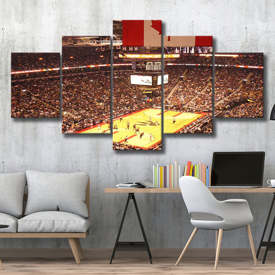 Toronto Raptors Stadium Canvas Prints Scotiabank Arena Wall Art,Multi Panels,Sport Stadium Art Prints, Fan Gift