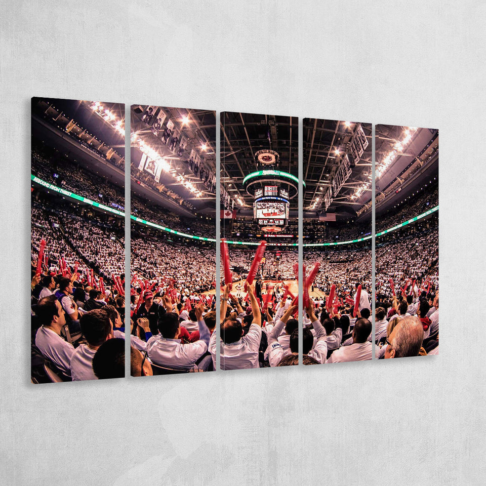 Toronto Raptors Stadium Canvas Prints Scotiabank Arena Wall Art,Multi Panels B,Sport Stadium Art Prints, Fan Gift