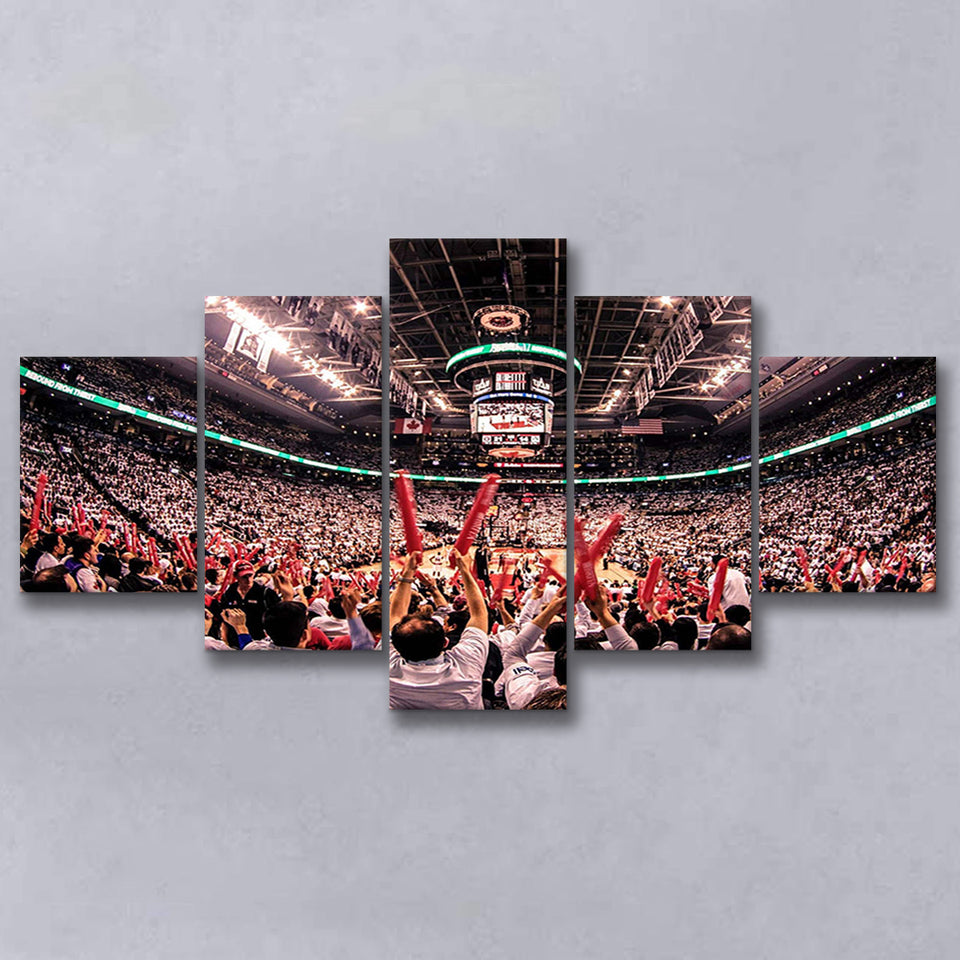 Toronto Raptors Stadium Canvas Prints Scotiabank Arena Wall Art,Multi Panels,Sport Stadium Art Prints, Fan Gift