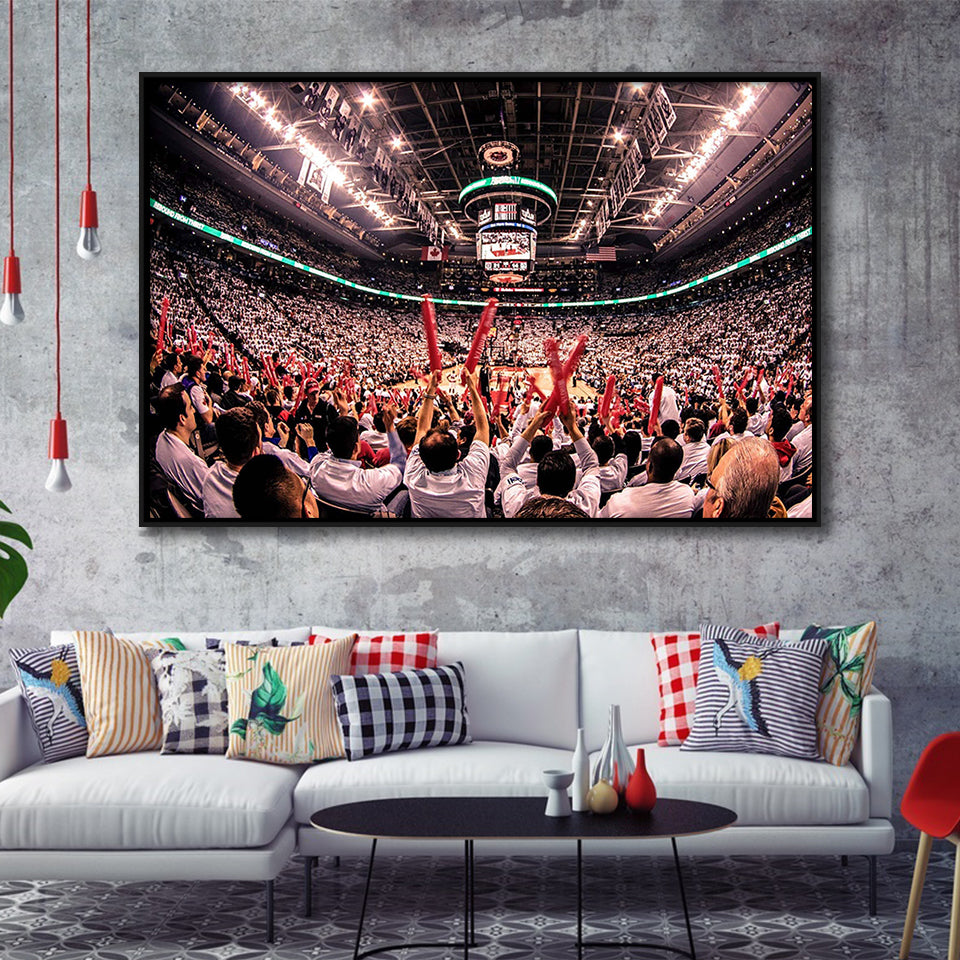 Toronto Raptors Stadium Framed Canvas Prints Scotiabank Arena Wall Art,Sport Stadium Art Prints, Fan Gift
