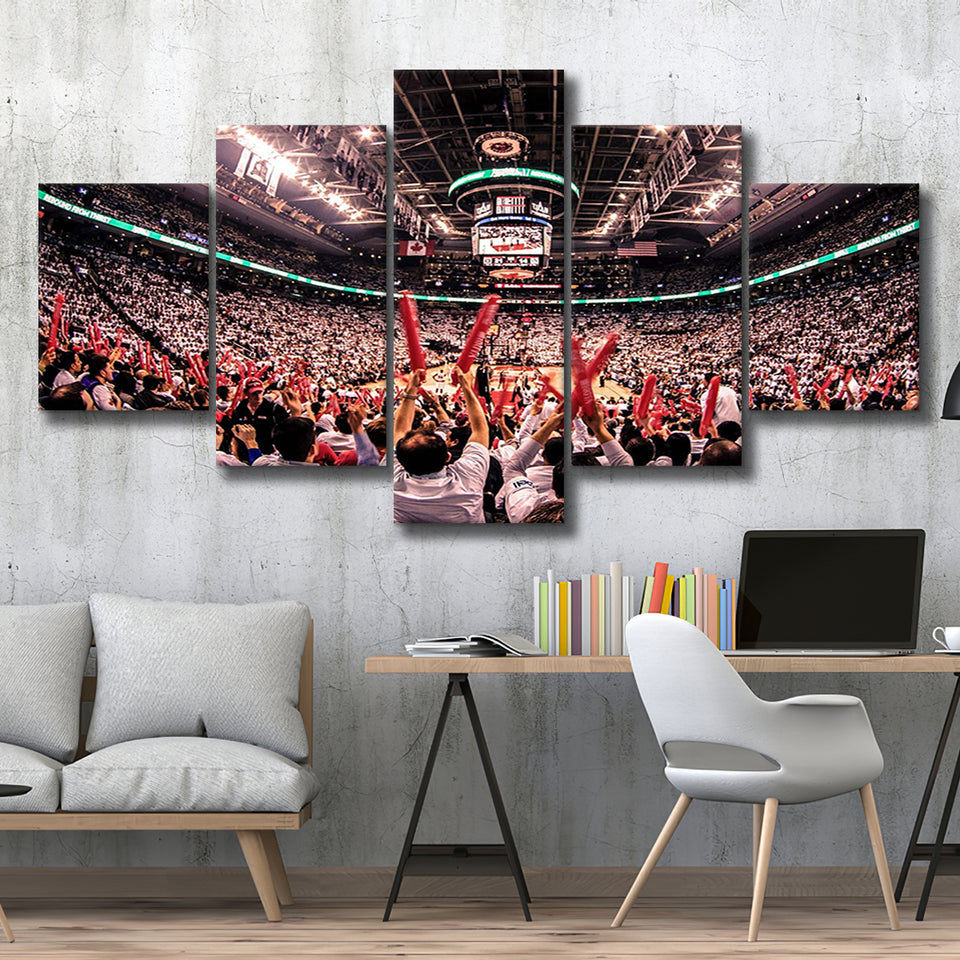 Toronto Raptors Stadium Canvas Prints Scotiabank Arena Wall Art,Multi Panels,Sport Stadium Art Prints, Fan Gift