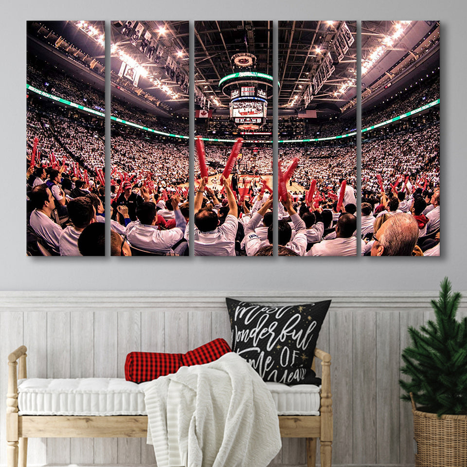 Toronto Raptors Stadium Canvas Prints Scotiabank Arena Wall Art,Multi Panels B,Sport Stadium Art Prints, Fan Gift