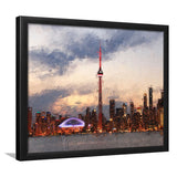Toronto Stunning Skyline at Sunset High CN Tower Framed Art Prints Wall Decor - Painting Prints, Framed Picture, Home Decor