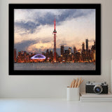 Toronto Stunning Skyline at Sunset High CN Tower Framed Art Prints Wall Decor - Painting Prints, Framed Picture, Home Decor