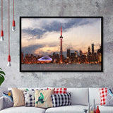 Toronto Stunning Skyline at Sunset High CN Tower Framed Art Prints Wall Decor - Painting Prints, Framed Picture, Home Decor