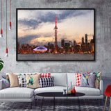 Toronto Stunning Skyline at Sunset High CN Tower Framed Canvas Prints Wall Art Decor - Paiting Canvas, Art Prints, Floating Frame