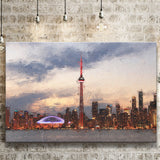 Toronto Stunning Skyline at Sunset High CN Tower Canvas Prints Wall Art Decor - Paiting Canvas, Art Prints, Wall Decor, For Sale