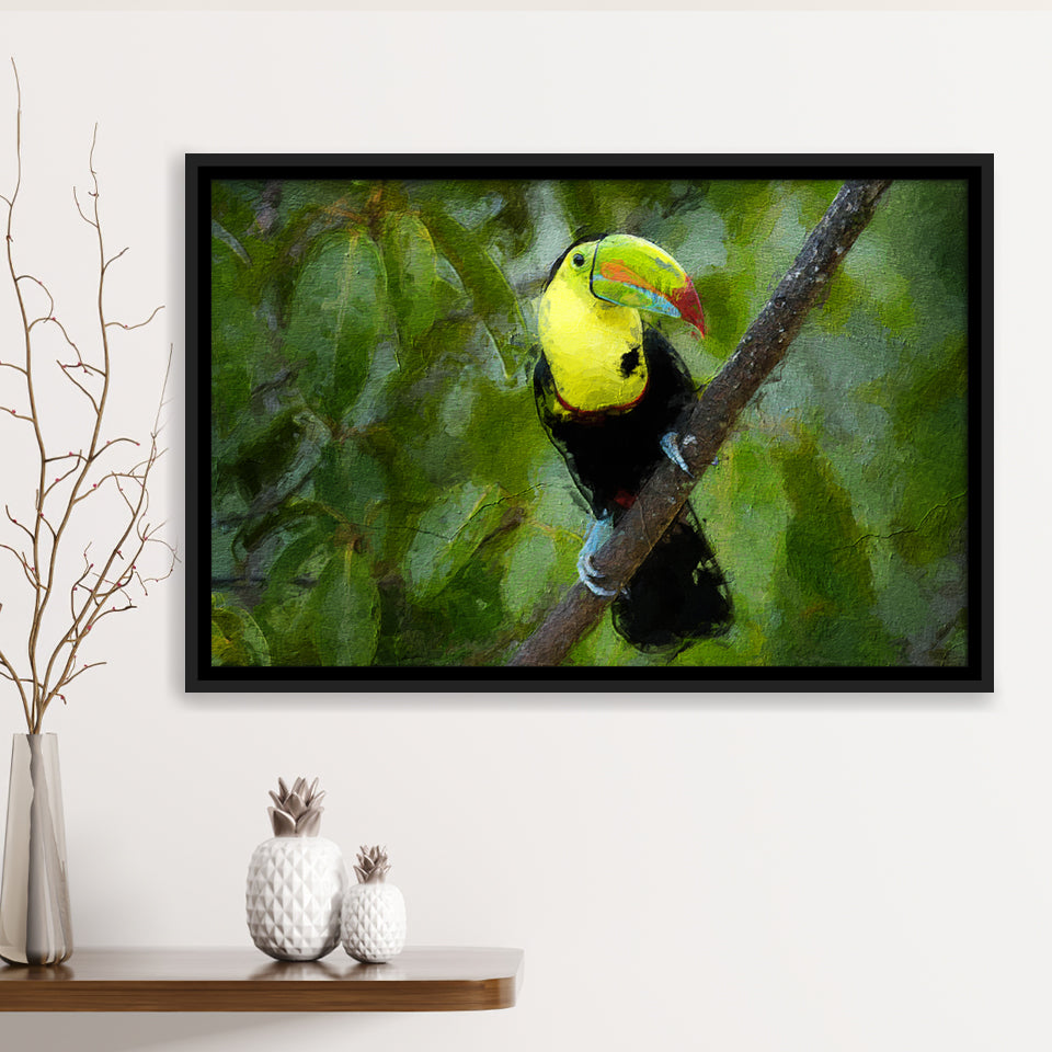 Toucan Bird Contemporary Framed Canvas Prints Wall Art Decor - Paiting Canvas, Art Prints, Floating Frame