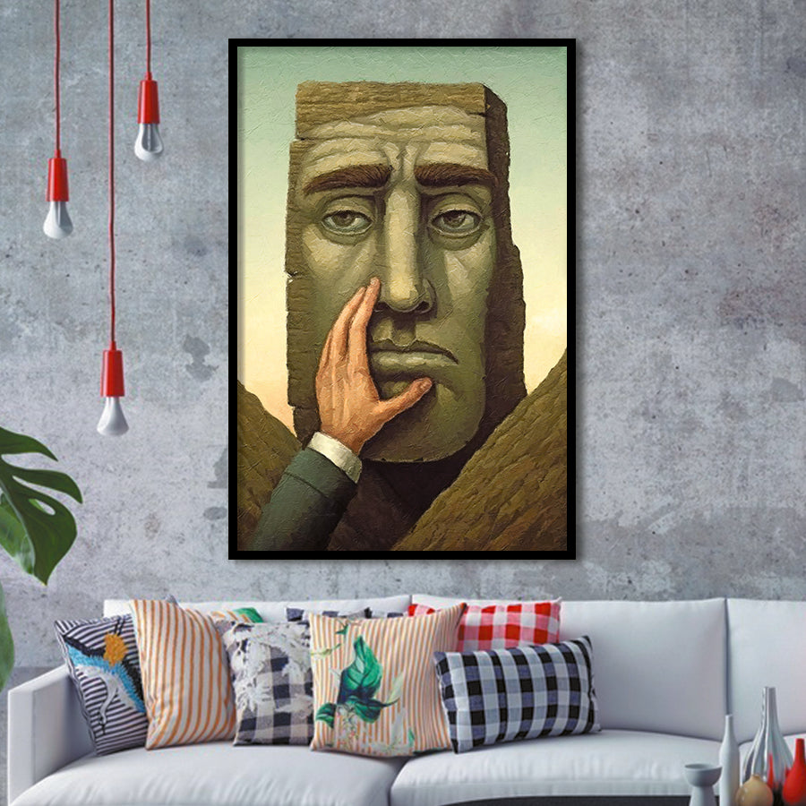 Touching Your Face Framed Art Prints Wall Decor, Framed Picture, Large Picture