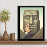 Touching Your Face Framed Canvas Prints Wall Art, Floating Frame, Large Canvas Home Decor