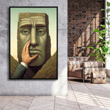 Touching Your Face Framed Canvas Prints Wall Art, Floating Frame, Large Canvas Home Decor