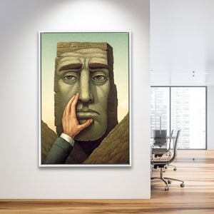 Touching Your Face Framed Canvas Prints Wall Art, Floating Frame, Large Canvas Home Decor