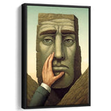 Touching Your Face Framed Canvas Prints Wall Art, Floating Frame, Large Canvas Home Decor
