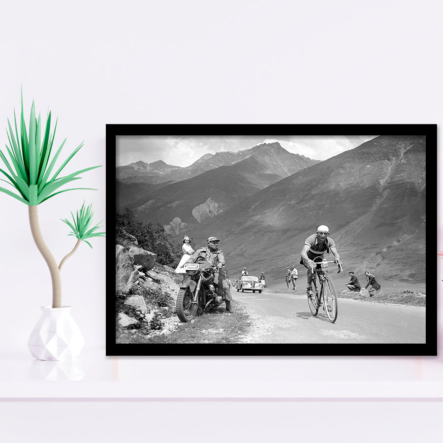 Tour De France 1950, Gino Bartali, Cycling Bike Framed Art Prints Wall Decor, Framed Picture, Large Art Prints