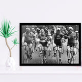 Tour De France Cyclists Smoking Black And White Print, Tour De France Bikers Framed Art Prints, Wall Art,Home Decor,Framed Picture