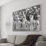 Tour De France Cyclists Smoking Black And White Print, Tour De France Bikers Canvas Prints Wall Art Home Decor
