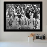 Tour De France Cyclists Smoking Black And White Print, Tour De France Bikers Framed Art Prints, Wall Art,Home Decor,Framed Picture
