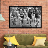Tour De France Cyclists Smoking Black And White Print, Tour De France Bikers Framed Art Prints, Wall Art,Home Decor,Framed Picture